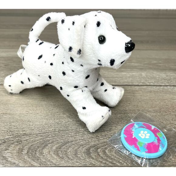 American Girl Doll Pet Poseable DALMATIAN PUPPY DOG Plush & Magnetic FRISBEE TOY - Picture 3 of 10